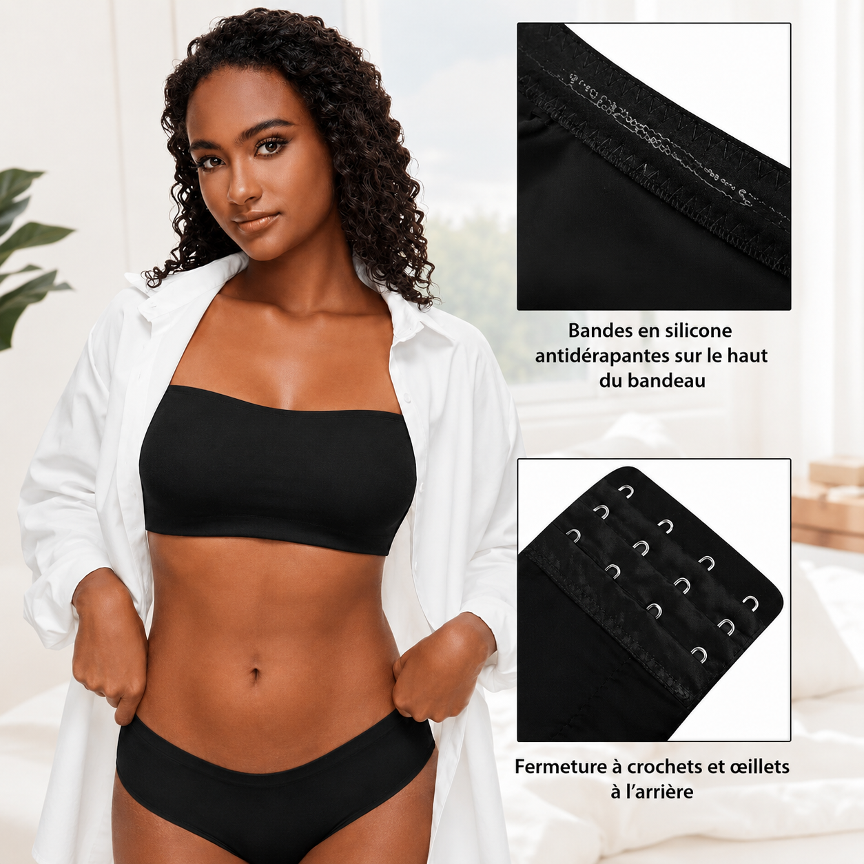 Wireless strapless bra